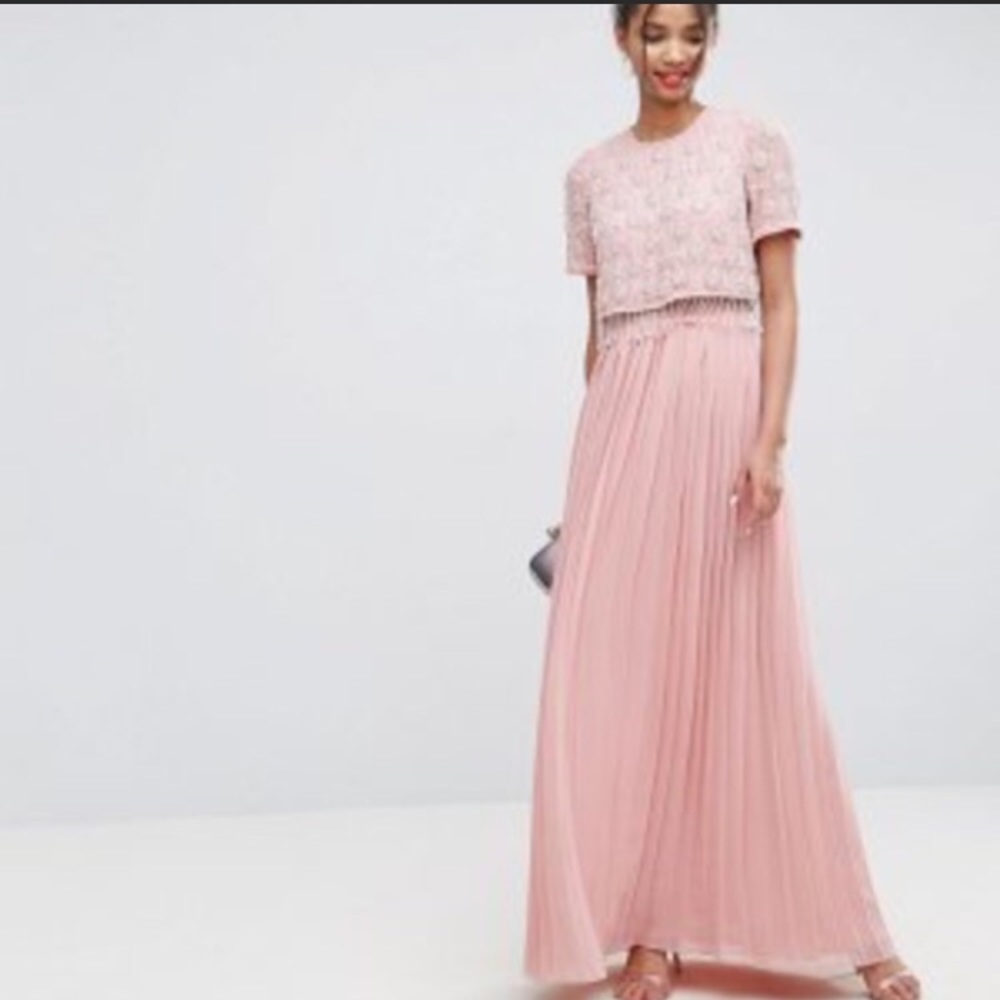 ASOS Pink Beaded Formal Gown